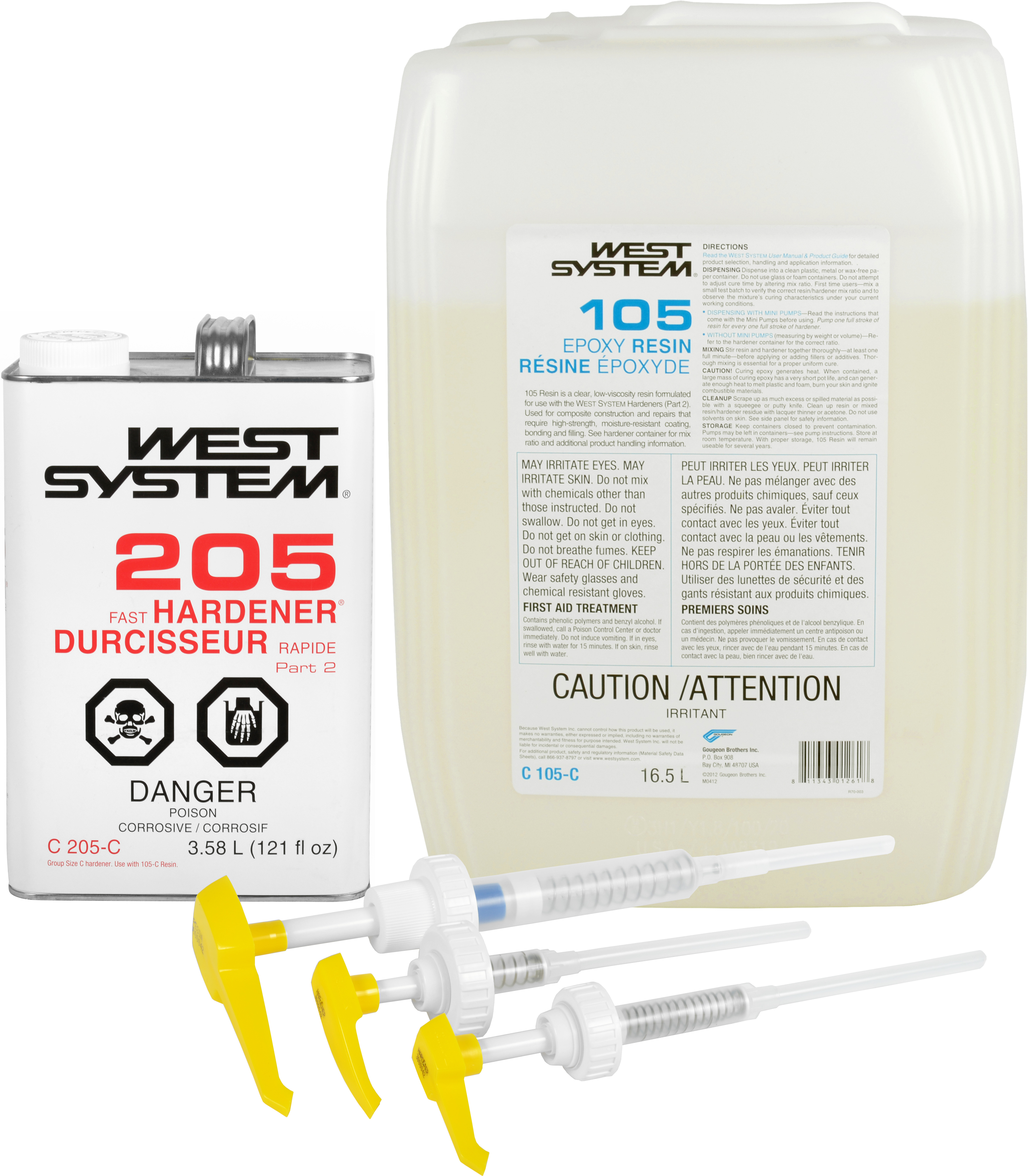 Pack résine epoxy prise rapide WEST SYSTEM 105/205