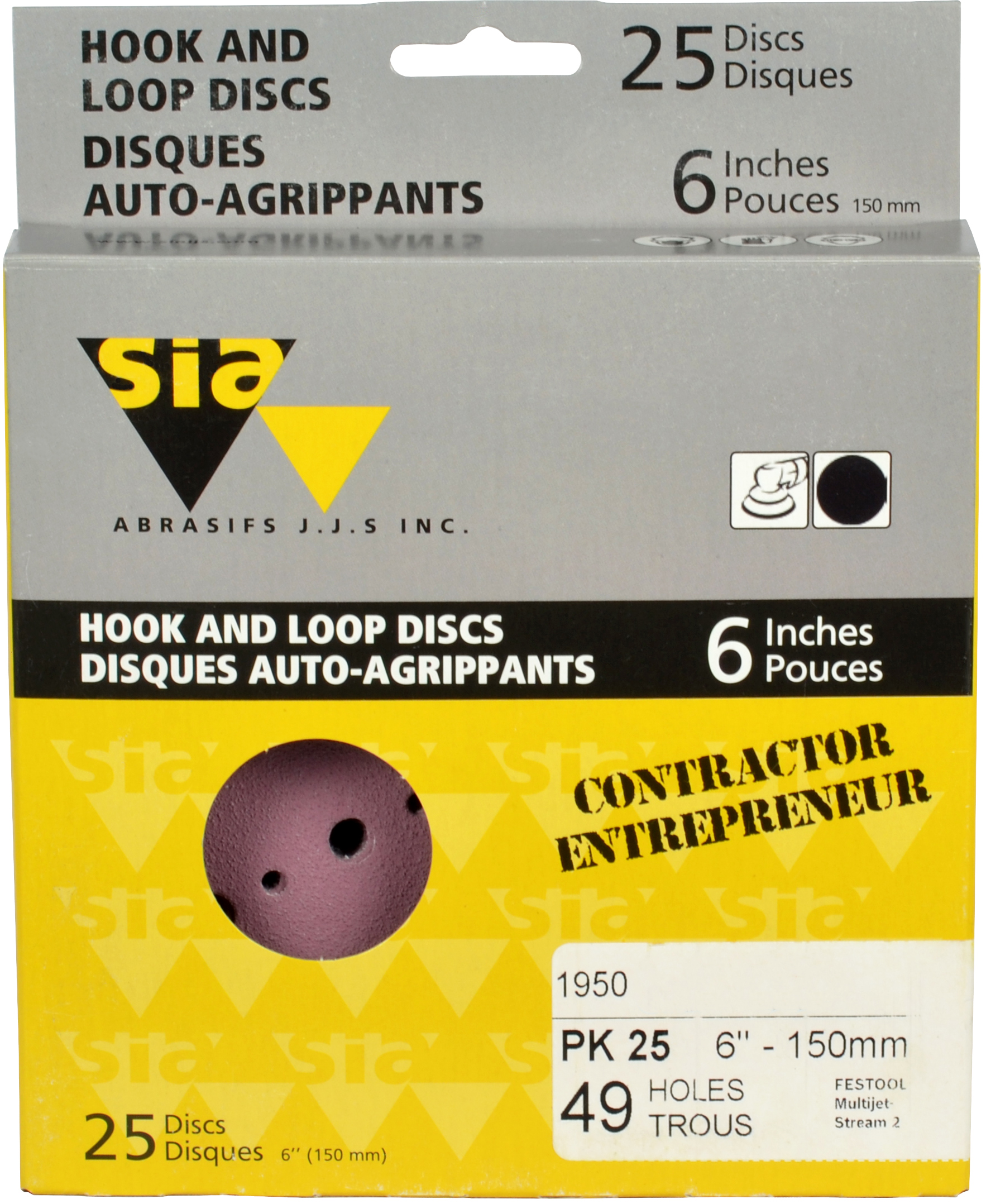 50 Disques Abrasifs 6 Pouces (150 Mm) Grain 100 - 49 Trous, Auto-agrippants, Pour Ponceuse Orbitale - Céramique, Sec/humide