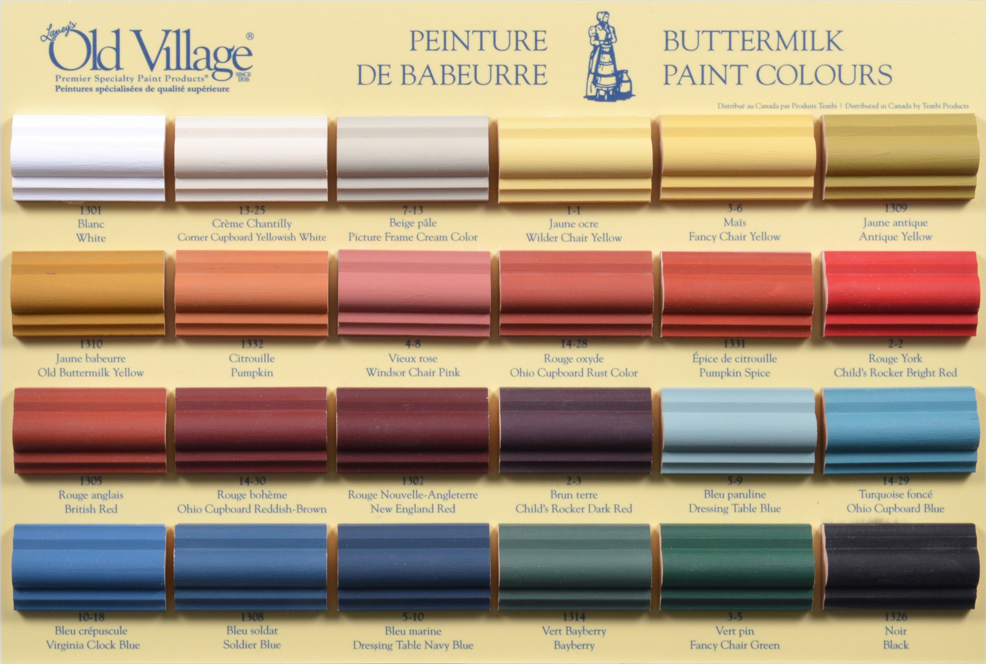 Buttermilk Colour Chart