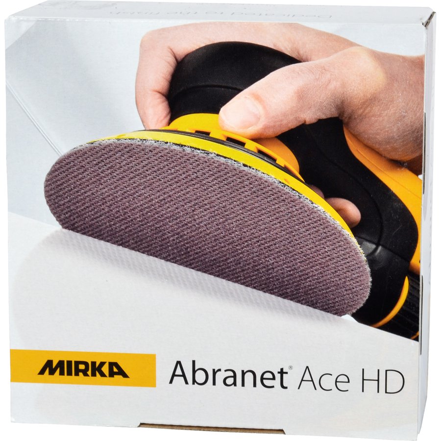 Ponceuse Mirka Mirka Abranet Ace Disques Abrasifs Filet 125mm Autoagrippant/ Grain P120 / 50 Pcs/Pour Les Ponceuses Excentriques 125mm / Partiellement Céramique/Pour Poncer Les Surfaces Dures Disque Abrasif 125 - 9