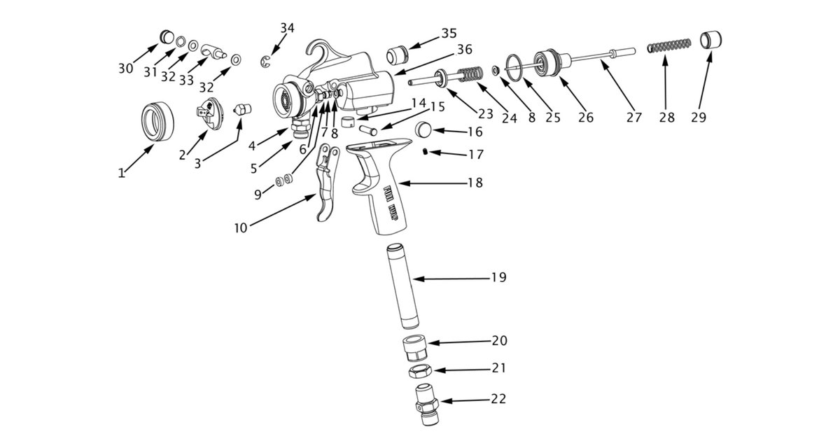 G‐XPC Spray Gun Parts - Fuji Spray - Ardec - Finishing Products