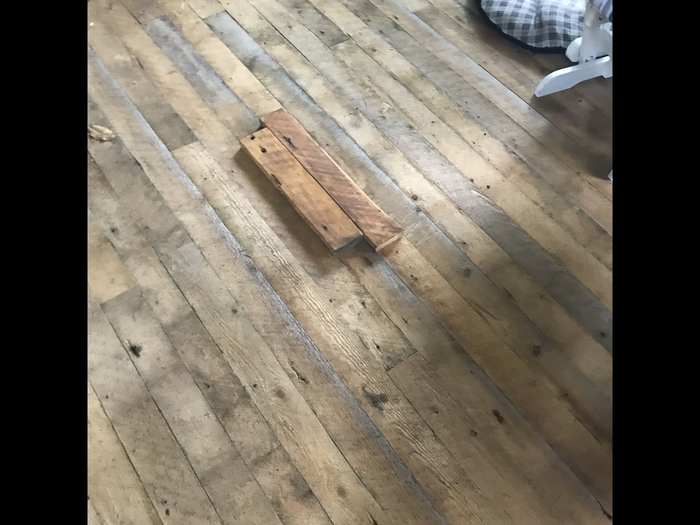 Plancher de pin embouveté pour véranda